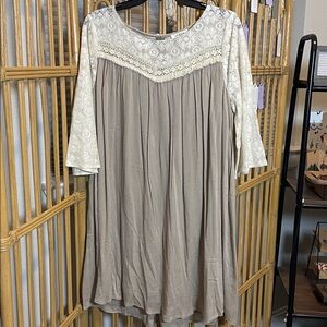 Umgee lace fringe boho dress
